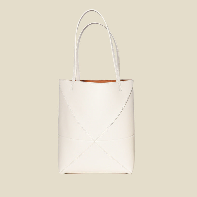 Women’s Geomatric Split Cowhide Tote Bags image 3