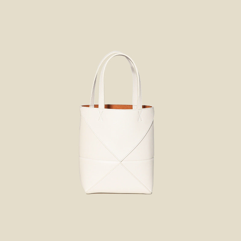 Women’s Geomatric Split Cowhide Tote Bags image 4