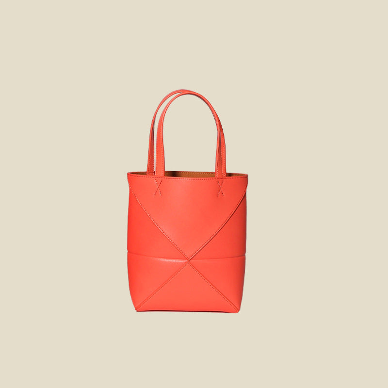 Women’s Geomatric Split Cowhide Tote Bags image 6