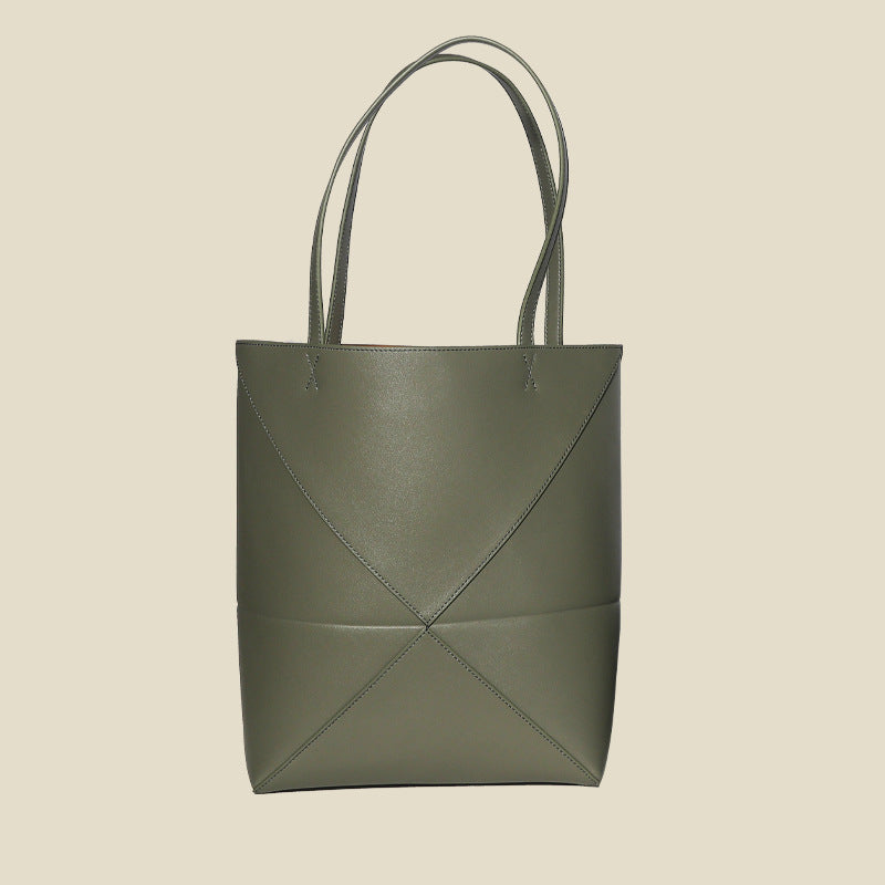 Women’s Geomatric Split Cowhide Tote Bags image 7