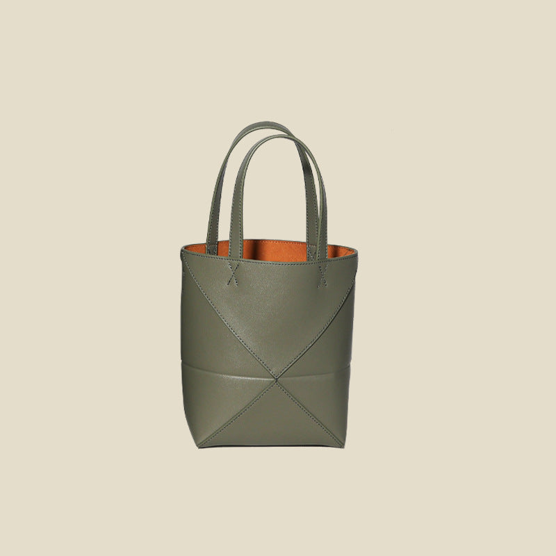 Women’s Geomatric Split Cowhide Tote Bags image 8