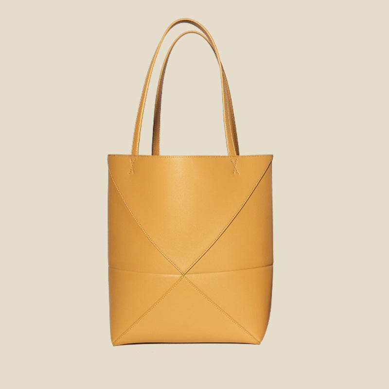 Women’s Geomatric Split Cowhide Tote Bags image 9