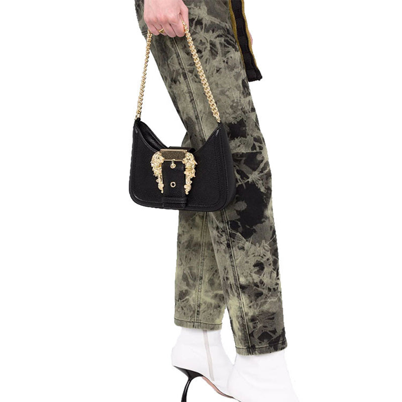 Women’s Golden Buckle Baguette Bags in Genuine Leather image 5