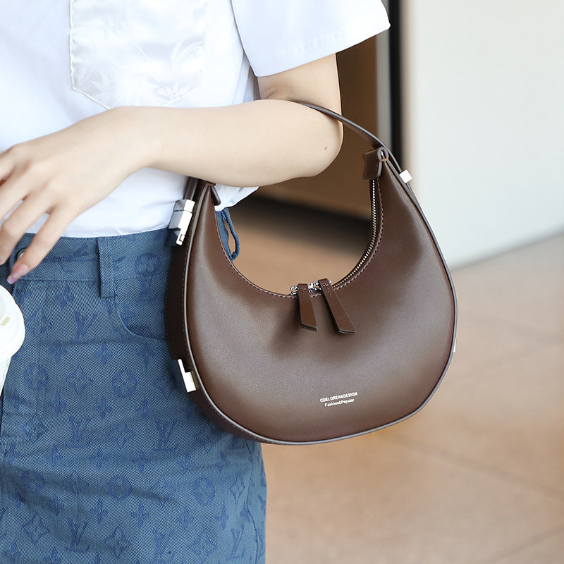 Women’s Half Moon Leather Shoulder Bag image 3