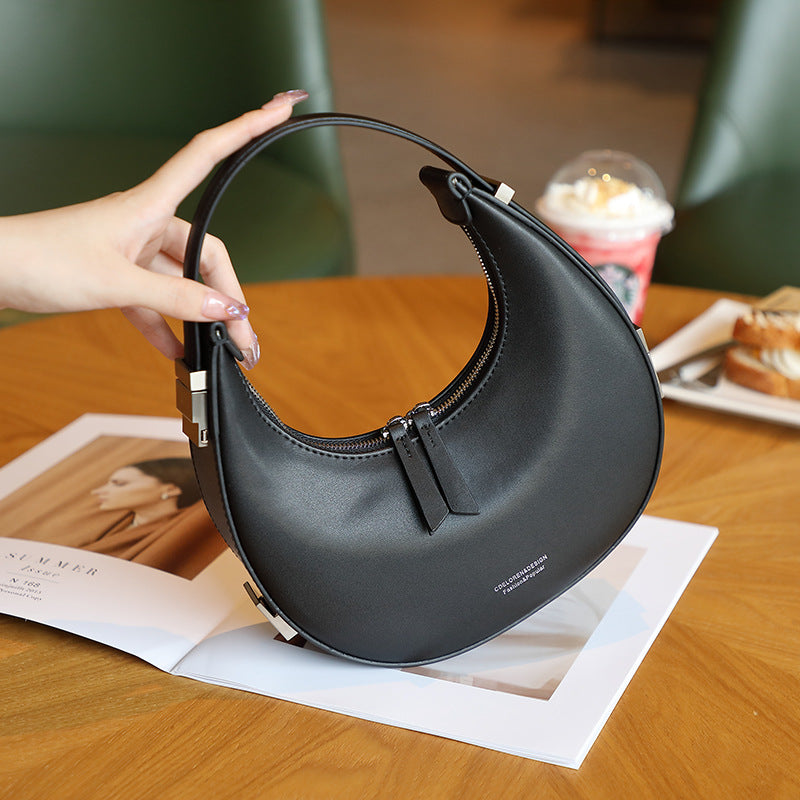 Women’s Half Moon Leather Shoulder Bag image 6