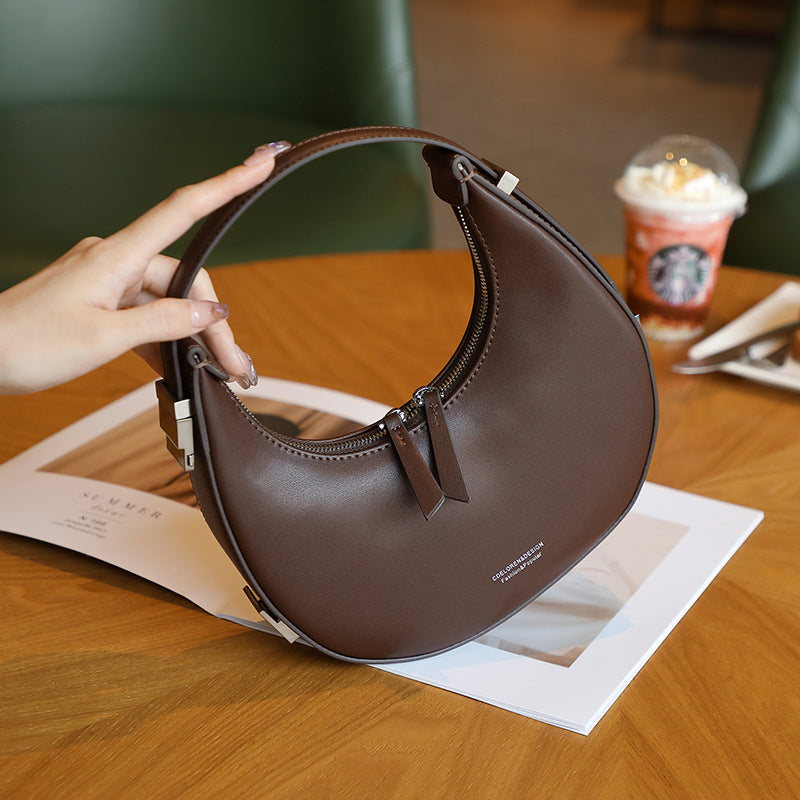 Women’s Half Moon Leather Shoulder Bag image 7