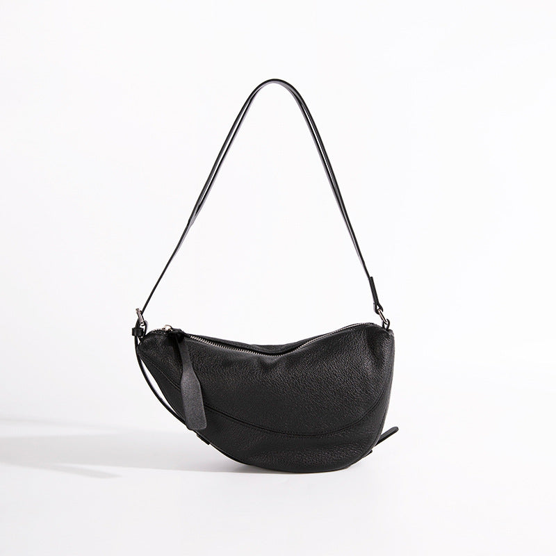 Women’s Lambskin Leather Dumpling-Shaped Crossbody Shoulder Bag image 5