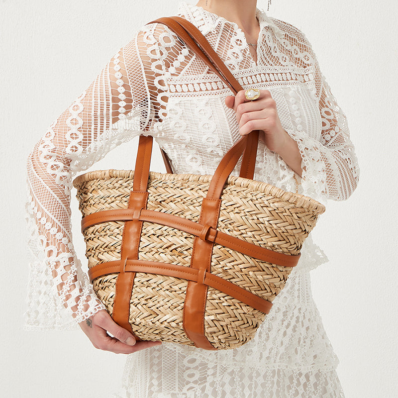 Women’s Large Woven Tote Bag for Beach and Vacation image 4