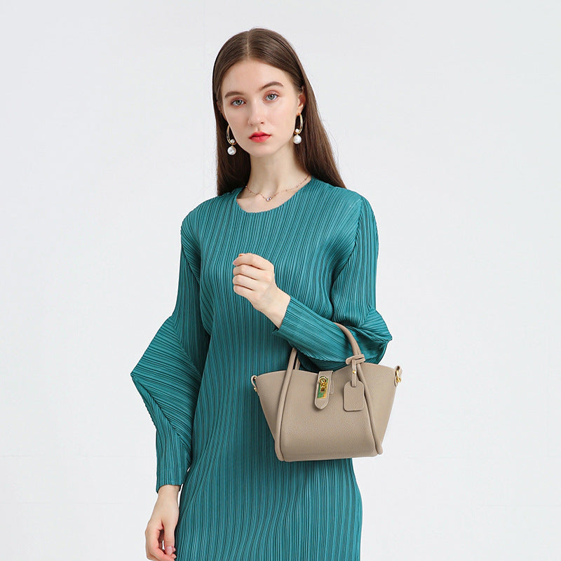Women’s Leather Bucket Bags with Top Handle image 6
