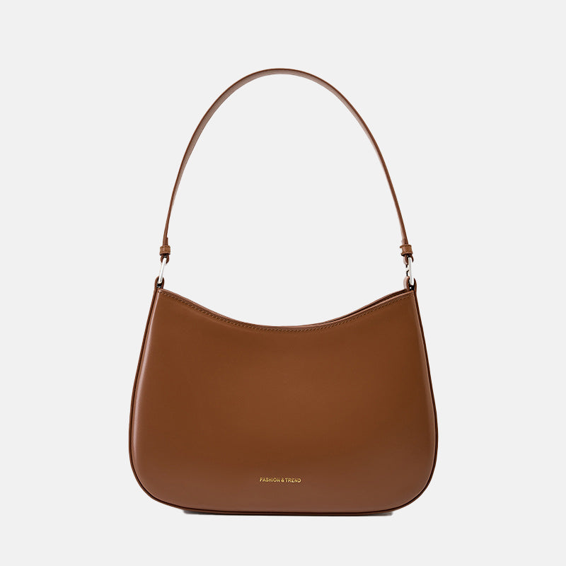 Women’s Leather Crossbody Baguette Bag with Magnetic Closure image 9