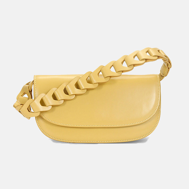 Women’s Leather Cutout Shoulder Strap Baguette Bag image 3