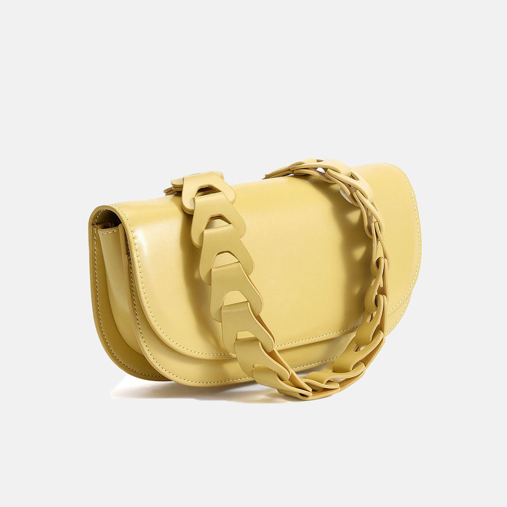 Women’s Leather Cutout Shoulder Strap Baguette Bag image 4