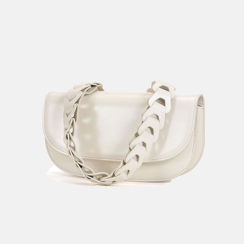 Women’s Leather Cutout Shoulder Strap Baguette Bag image 2