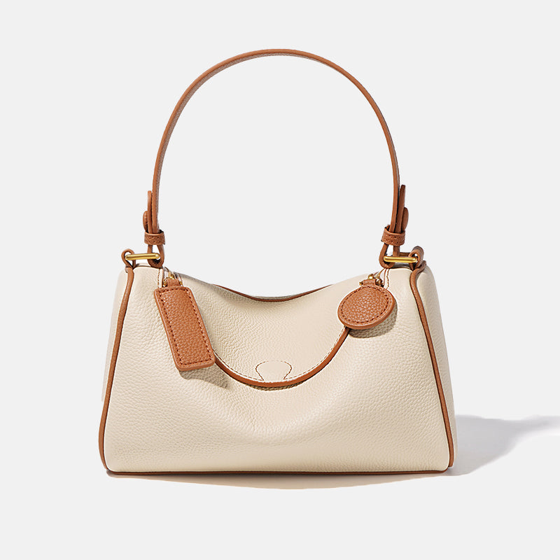 Women’s Minimalist Leather Zipper Closure Hobo Bag with Crossbody Strap image 6