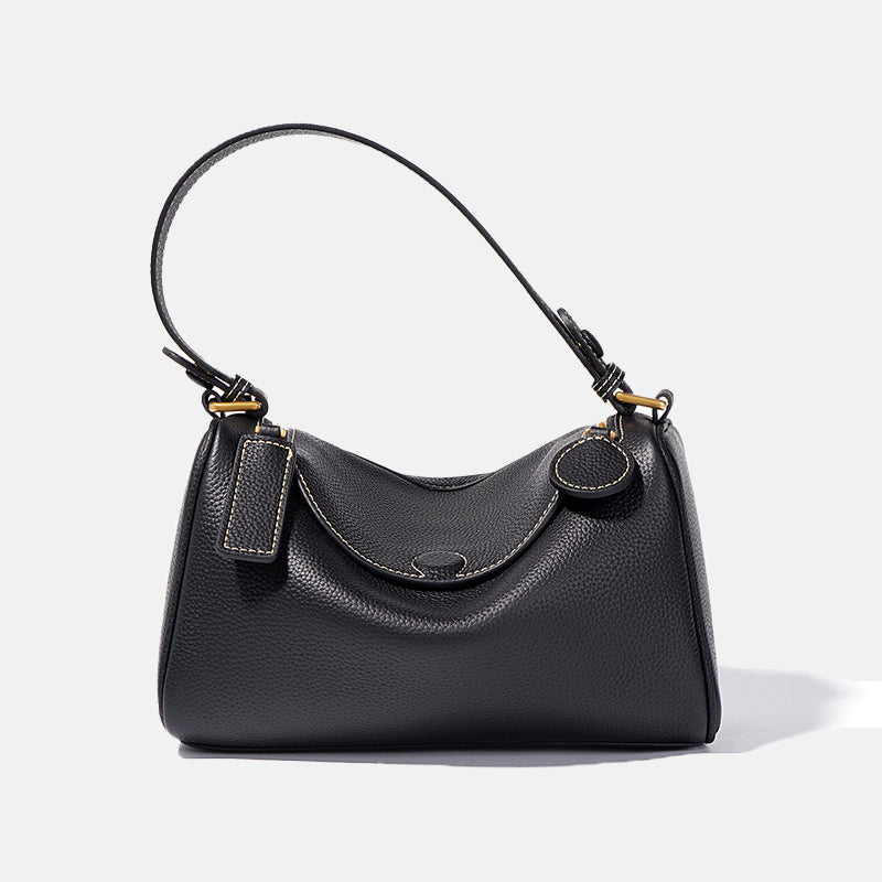 Women’s Minimalist Leather Zipper Closure Hobo Bag with Crossbody Strap image 8