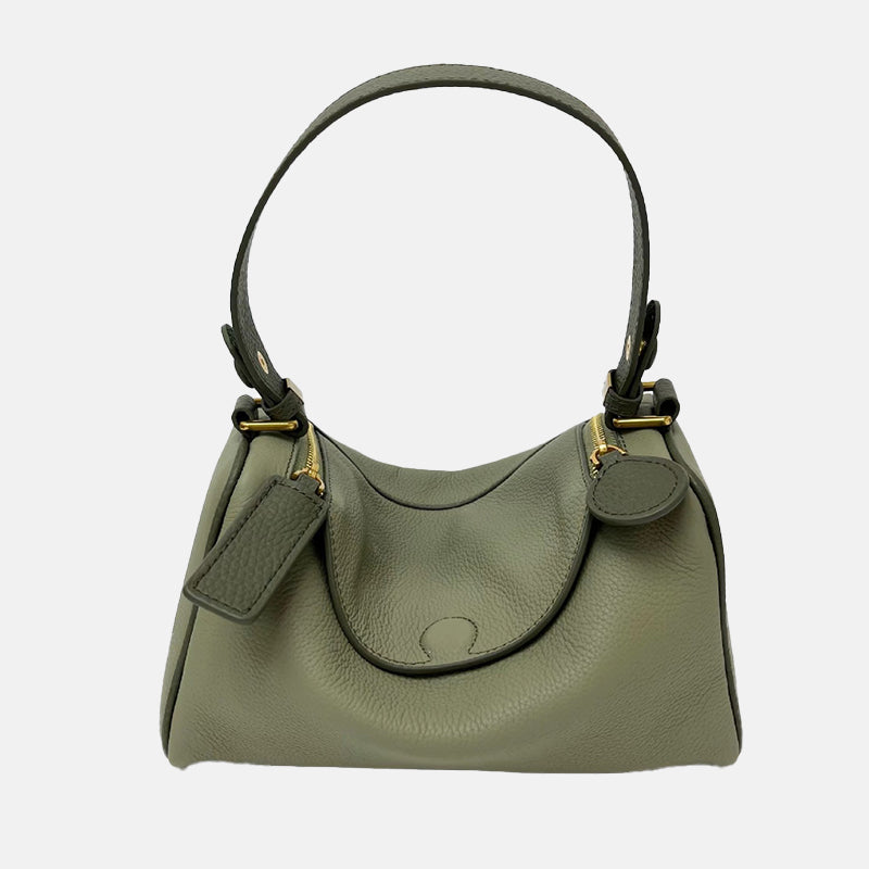 Women’s Minimalist Leather Zipper Closure Hobo Bag with Crossbody Strap image 9