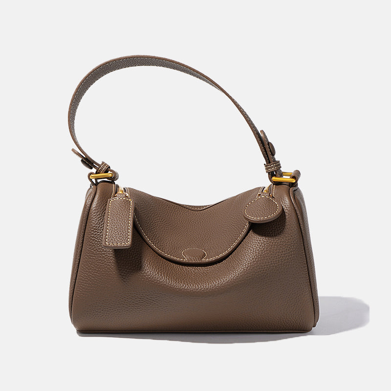 Women’s Minimalist Leather Zipper Closure Hobo Bag with Crossbody Strap image 7