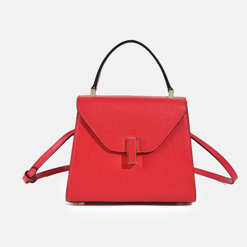 Women’s Leather Minimalist Lock-Clasp Crossbody Top Handle Bag image 6