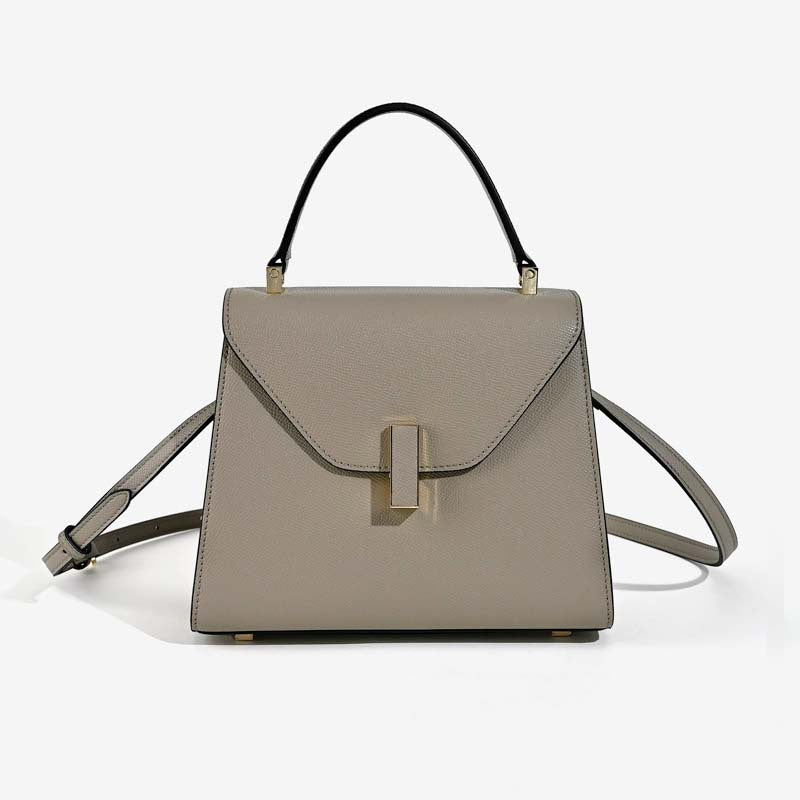 Women’s Leather Minimalist Lock-Clasp Crossbody Top Handle Bag image 9
