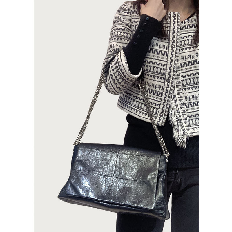 Women’s Leather Quilted Magnetic Flap Chain Crossbody Bag image 2