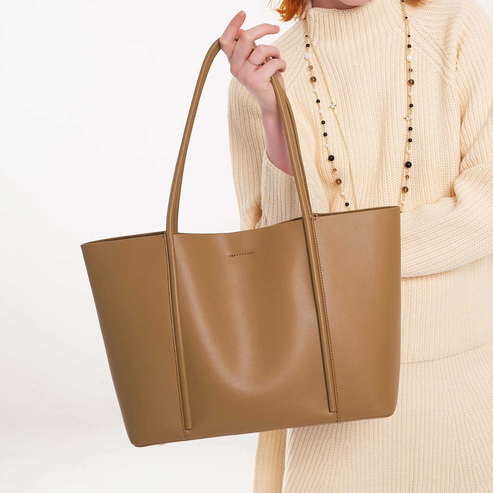 Women’s Leather Tote Bag with Simple Style image 6