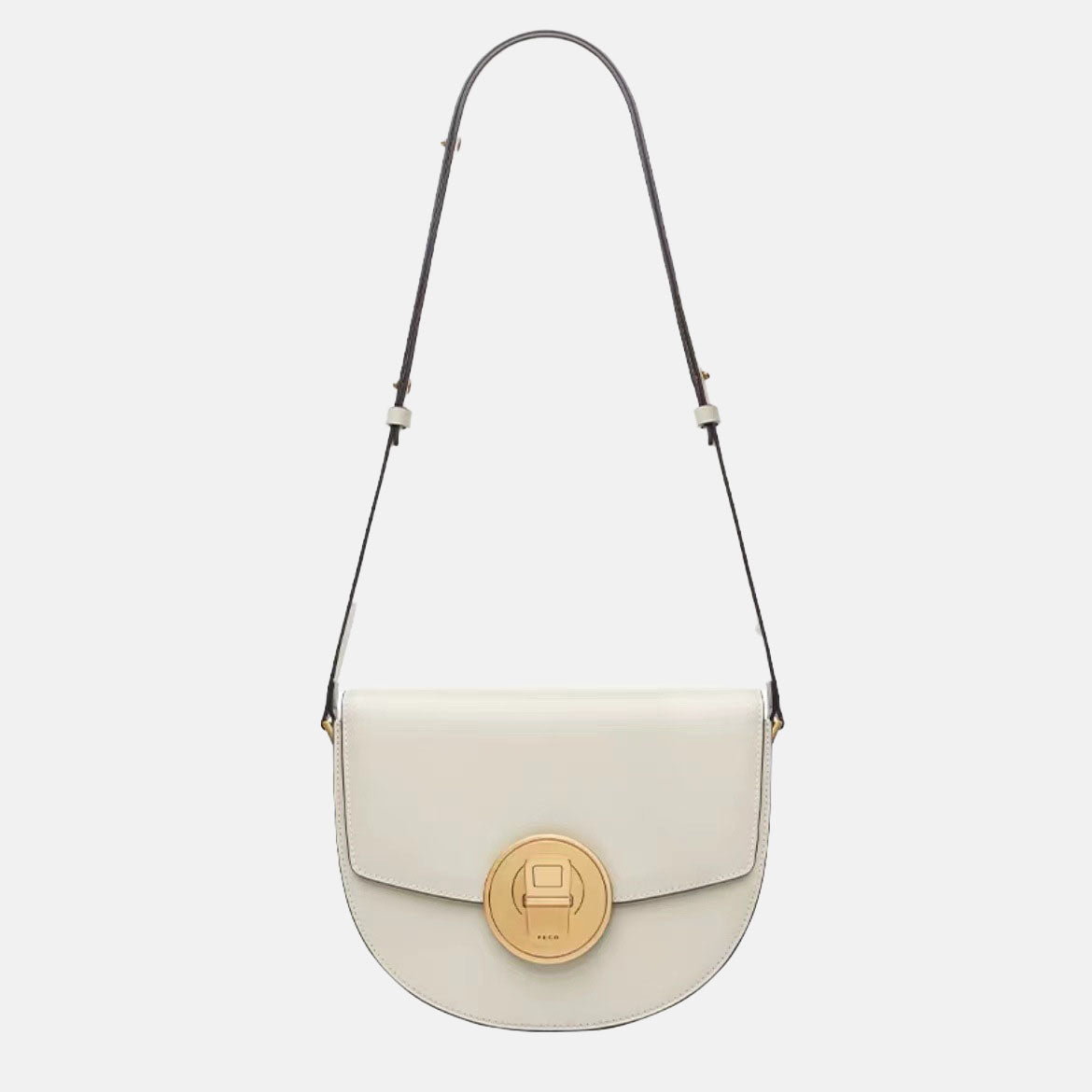 Women’s Leather Vintage Crossbody Saddle Bag with Can-Shaped Lock image 2