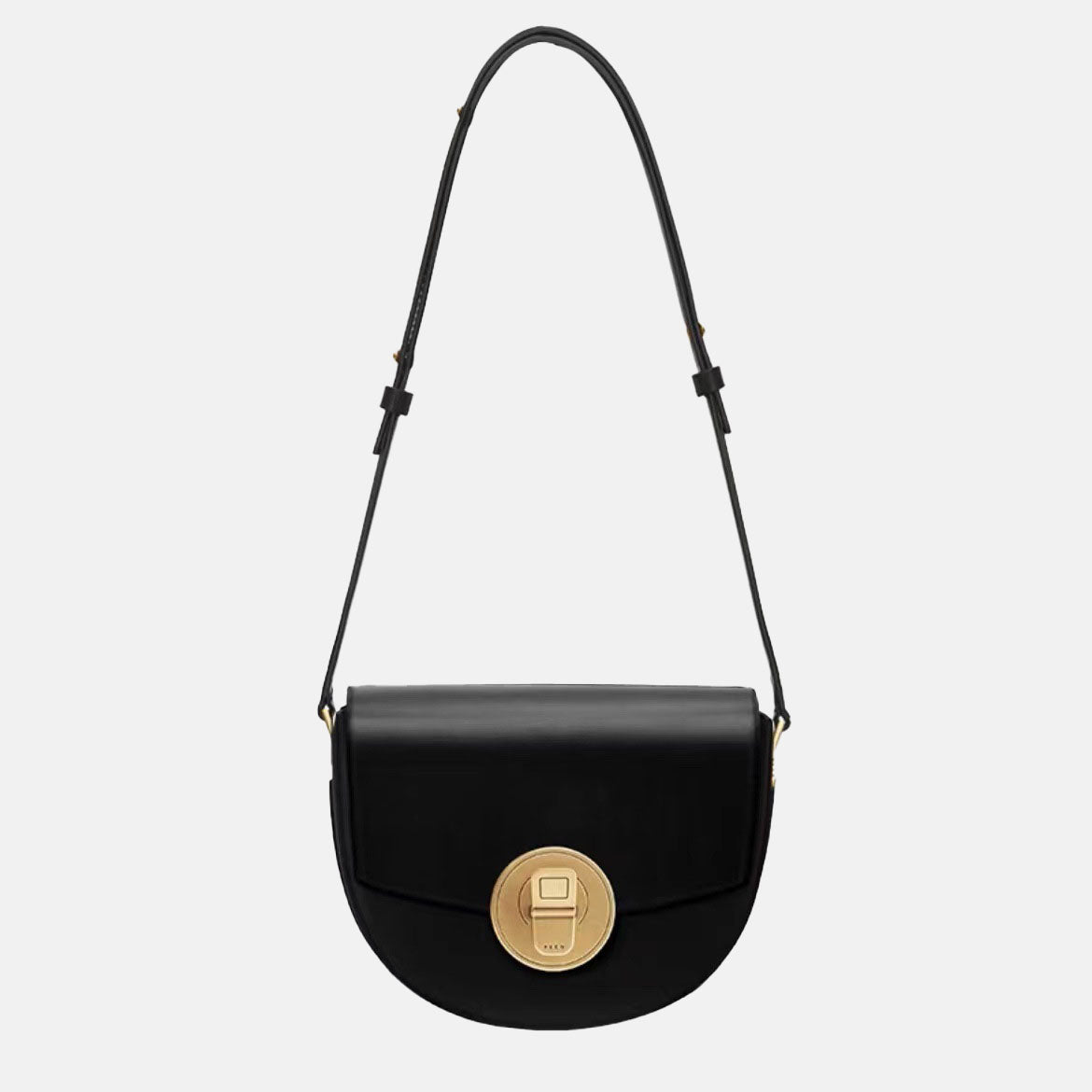 Women’s Leather Vintage Crossbody Saddle Bag with Can-Shaped Lock image 3