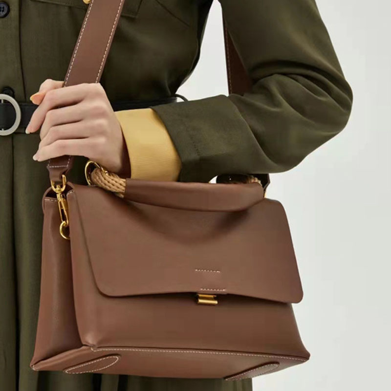 Women’s Leather Vintage Lock Buckle Crossbody Messenger Handbags image 3