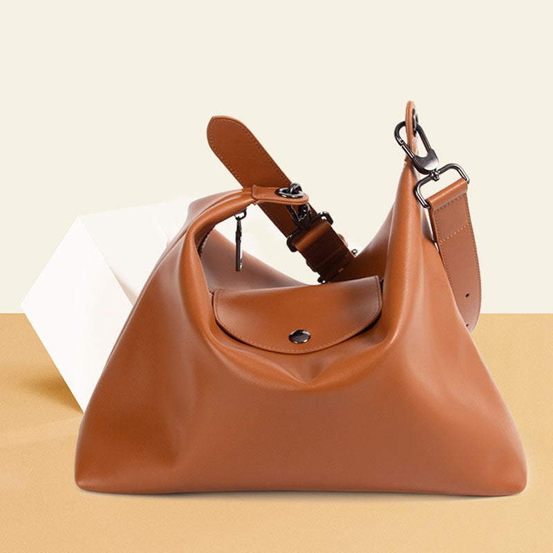 Women’s Leather Zip Shoulder Hobo Bag image 3
