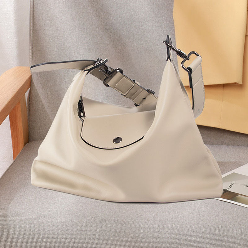 Women’s Leather Zip Shoulder Hobo Bag image 8