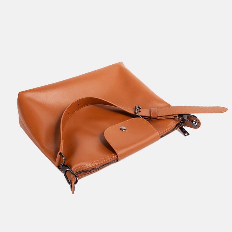 Women’s Leather Zip Shoulder Hobo Bag image 2