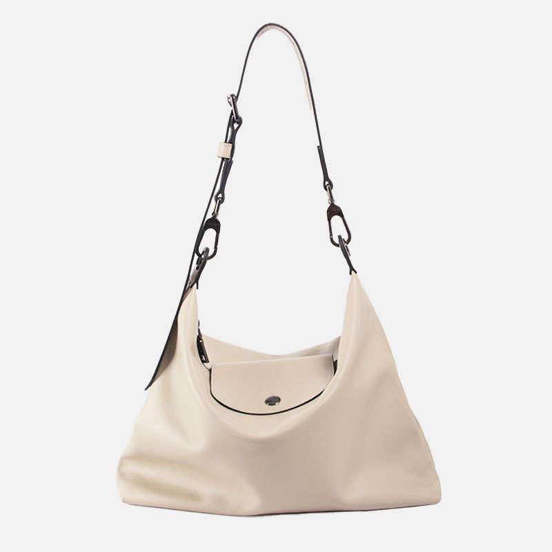 Women’s Leather Zip Shoulder Hobo Bag image 6