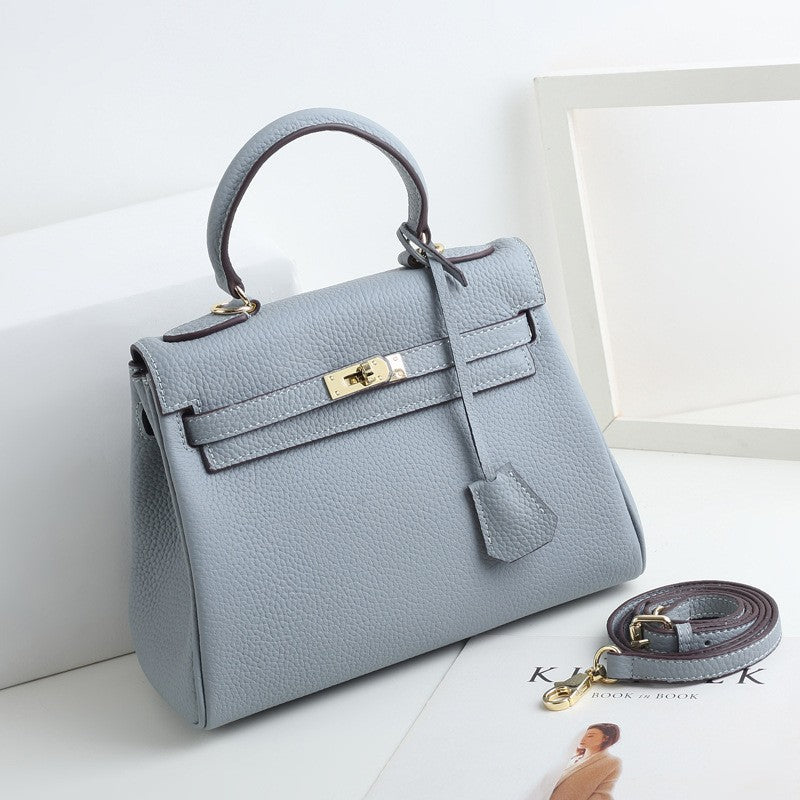 Women’s Lychee Grain Top Handle Bag in Genuine Leather image 7