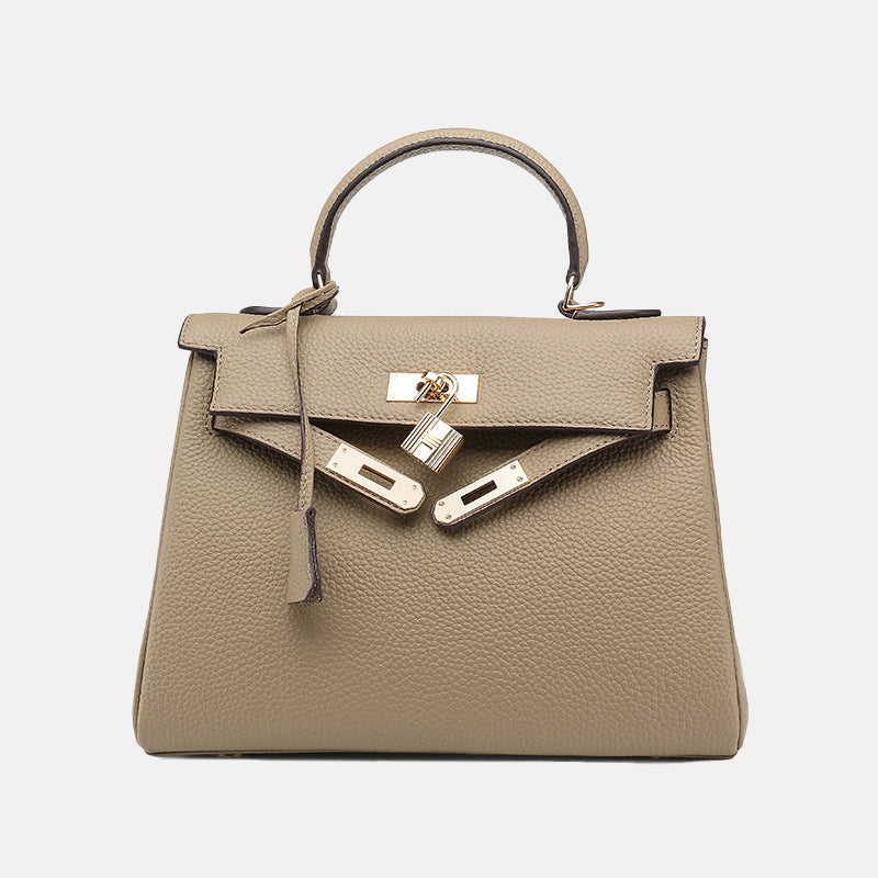 Women’s Lychee Grain Top Handle Bags in Genuine Leather image 7