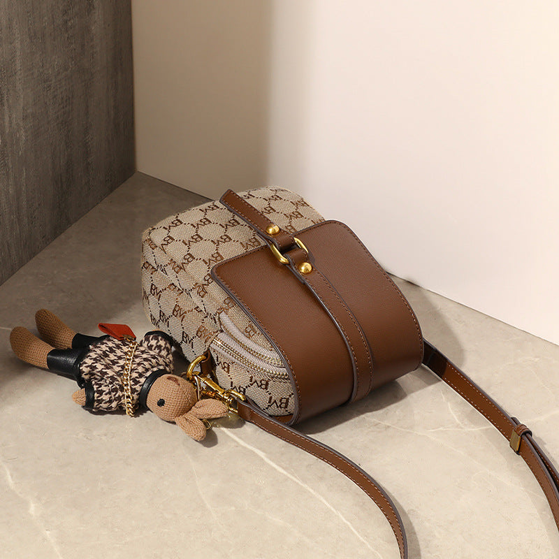 Women’s Mini Coffee Vintage Old Flower Crossbody Bag image 3