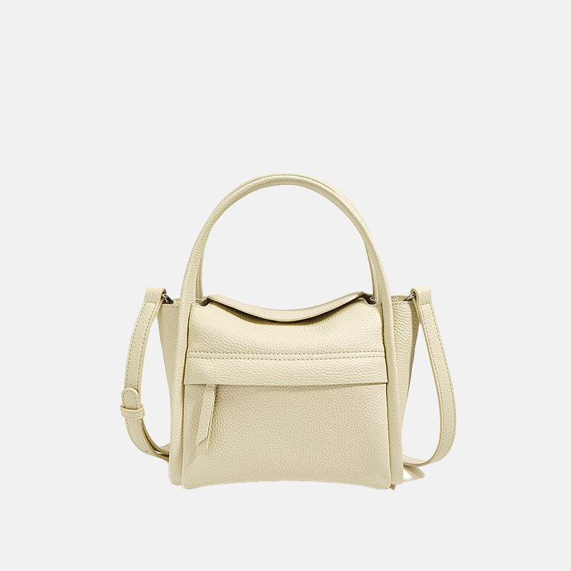 Women’s Mini Genuine Leather Crossbody Bucket Tote Bag In Minimalist image 5