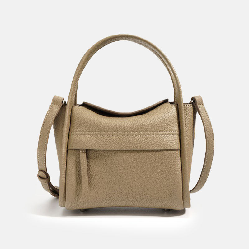 Women’s Mini Genuine Leather Minimalist Crossbody Bucket Bag image 7