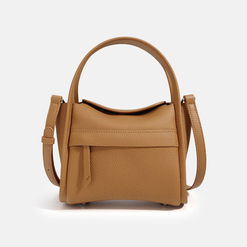Women’s Mini Genuine Leather Minimalist Crossbody Bucket Bag image