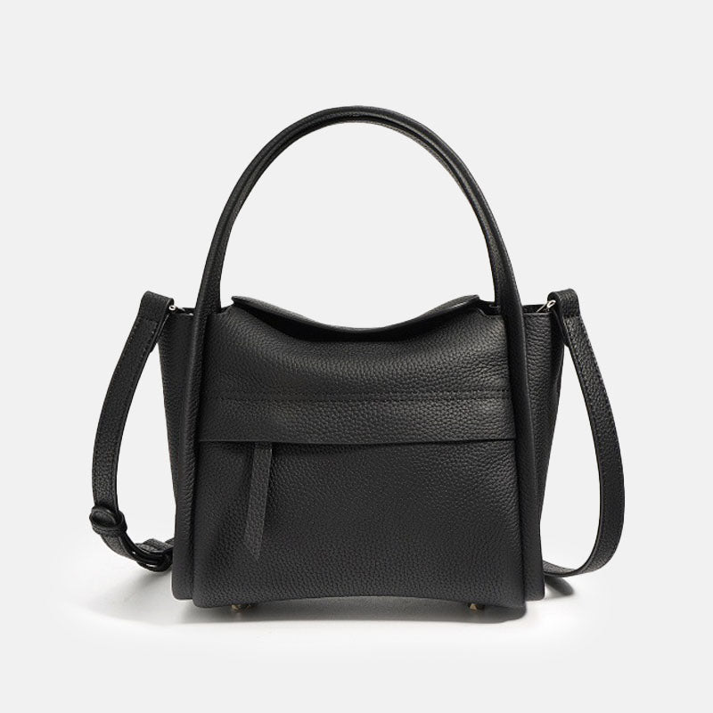 Women’s Mini Genuine Leather Minimalist Crossbody Bucket Bag image 5