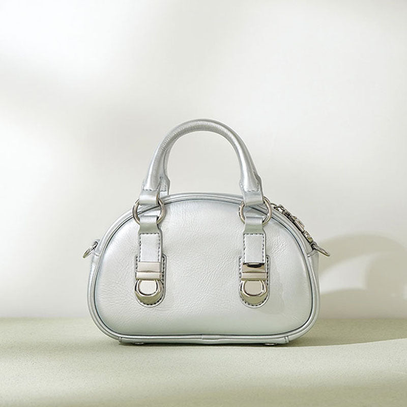 Women’s Mini Genuine Leather Minimalist Zipper Handbag image 2