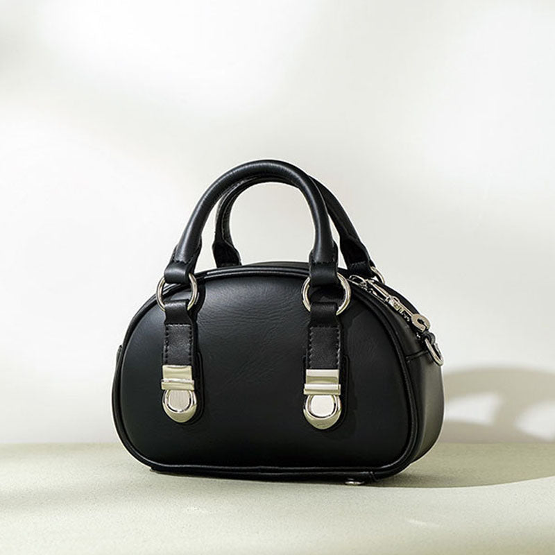 Women’s Mini Genuine Leather Minimalist Zipper Handbag image 4