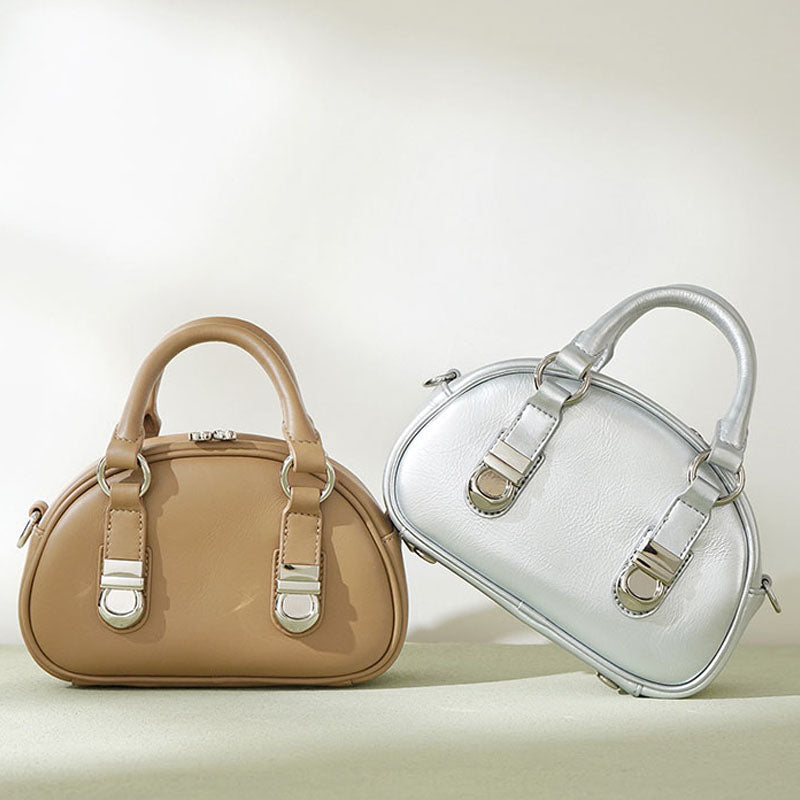 Women’s Mini Genuine Leather Minimalist Zipper Handbag image 6