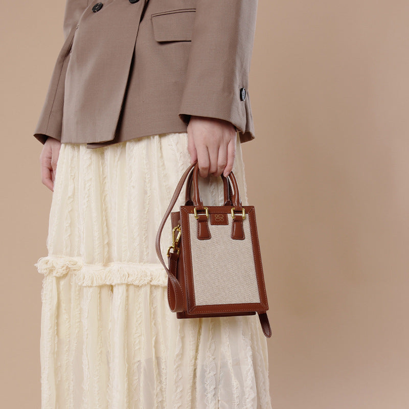 Women’s Mini Genuine Leather Tote Bag image 3