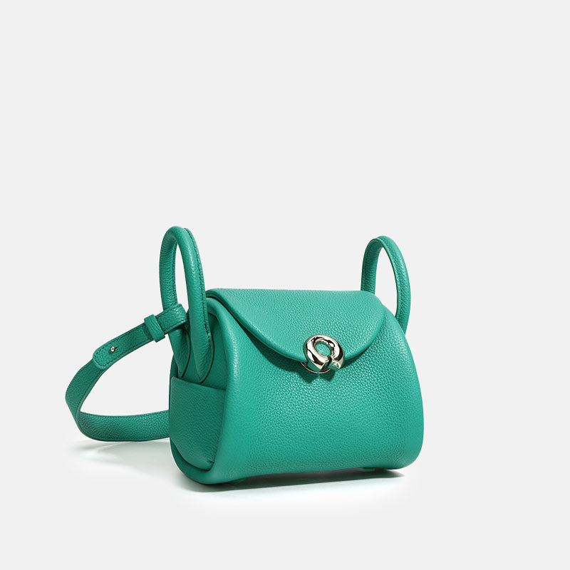 Women’s Mini Minimalist Genuine Leather Buckle Handbag image