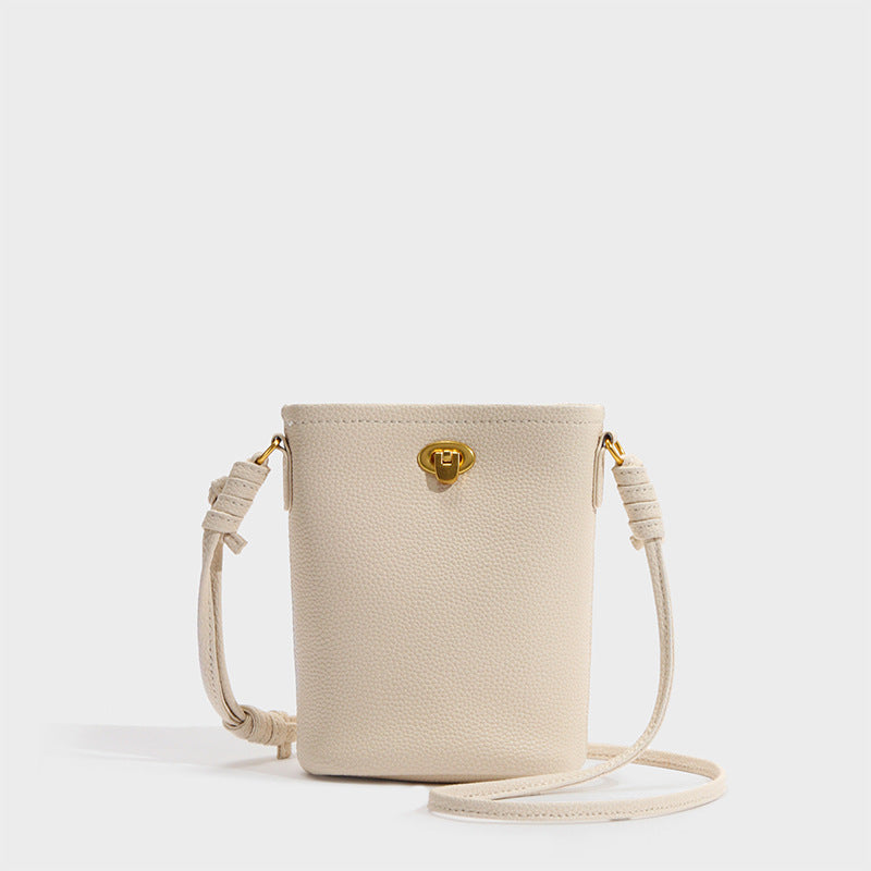 Women’s Mini Minimalist Genuine Leather Crossbody Bucket Bag image 2