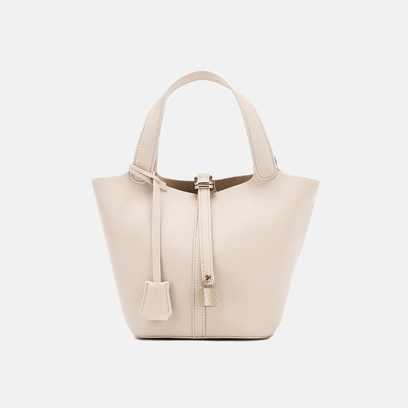 Women’s Mini PU Material Lock Buckle Crossbody Tote Bucket Bag image 2
