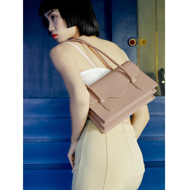 Women’s Minimal Dual Strap Baguette Bags in Genuine Leather image 5