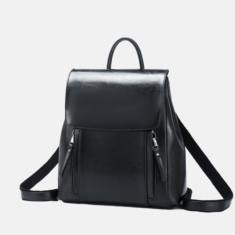 Women’s Minimal Flap Backpacks in Genuine Leather image 6