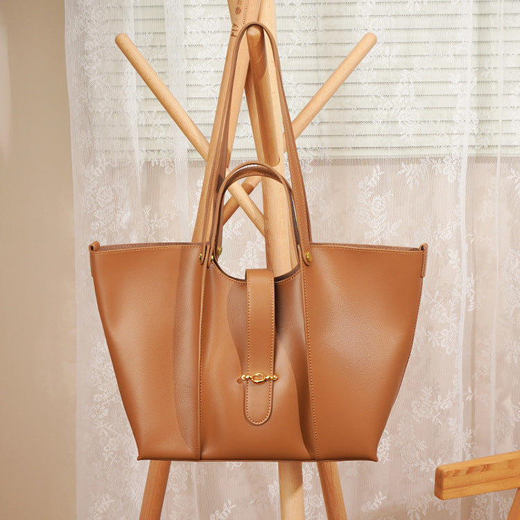Women’s Minimal Genuine Leather Tote Bags image 4