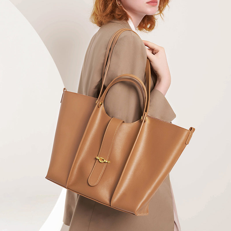 Women’s Minimal Genuine Leather Tote Bags image 3